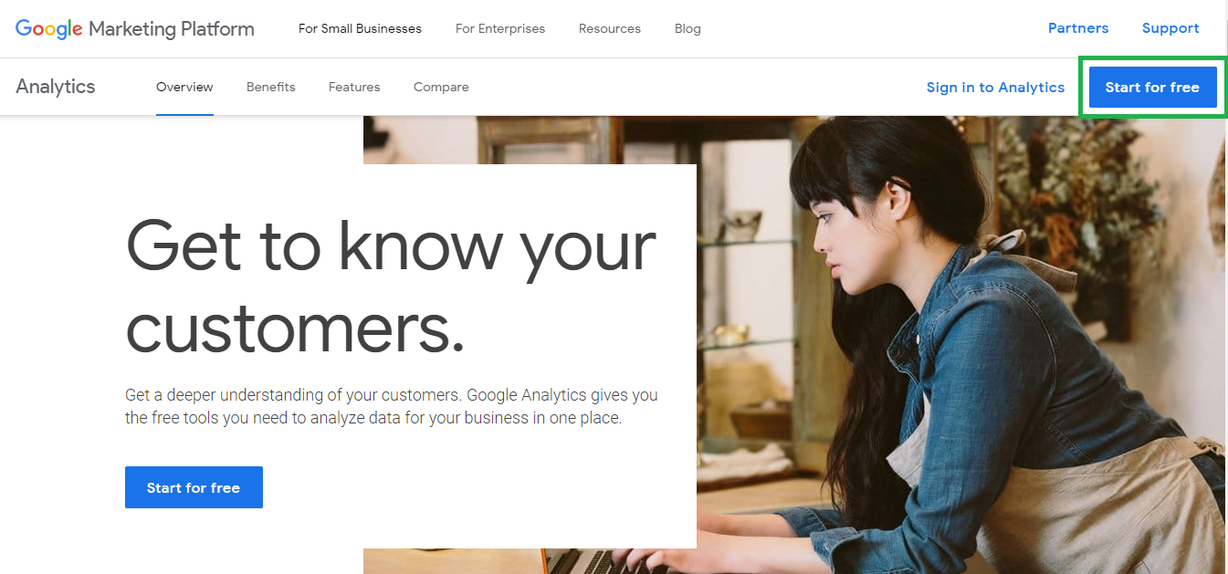 Analytics Welcome Screen