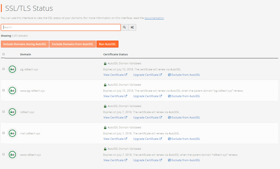 SSL/TLS Status